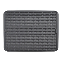 Covoras din Silicon pentru Scurgere Vase, Flippy, Uz Casnic, Rezistent la Temperaturi Ridicate, Izolator, 43x32.5 cm, Negru