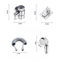 Set Extensie de Dus, Flippy, pentru Baterie Baie sau Bucatarie, 4 Piese, Filtru de Ioni Negativi, Furtun Flexibil de 1.5 Metri, Argintiu