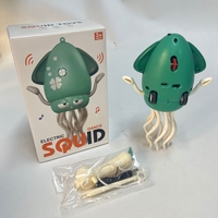 Caracatita Dansatoare, Flippy, +3 Ani, 3 Moduri, din ABS, Incarcare USB, cu Undita Inclusa, 12.6 x 7.6 x 20.7 cm, Verde