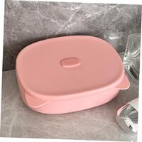 Cutie Organizatoare cu Oglinda, Flippy, 4 Compartimente, pentru Cosmetice si Accesorii, din ABS, 17x13x6 cm, Roz