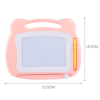 Tabla Magnetica pentru desen Flippy, Pix, forma dreptunghi, dimensiuni 23x17 cm, Dezvolta Creativitatea, cu picioare suport, Portocaliu