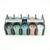 Set de Poker Complex cu 200 de jetoane Flippy, Include 2 seturi de carti, Texas Hold`em set, portabil, cutie depozitare