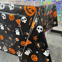 Fata de Masa, Flippy, din Folie, Imprimeu Halloween - Boo, 137 x 274 cm, Negru