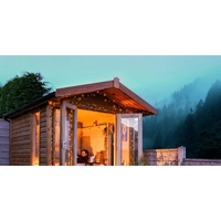 Instalatie Craciun, 90 m, 900 Led-uri ,Liniara, Alb cald, 8 jocuri de lumini, Transformator, Interconectabila, Prelungitor 5 m inclus, Fir Verde, Flippy