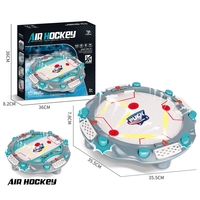 Masa Air Hockey, Flippy, cu Tabela de Scor, 2 Pucuri, Fara Picioare, din ABS, pentru Adulti/Copii +5 Ani, 35.5 x 7.8 x 35.5 cm, Gri