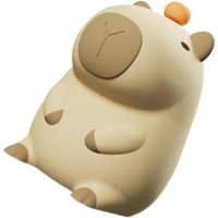 Lampa de Veghe pentru Copii, Flippy, din Silicon, Senzor Tactil, Model Capibara, Lumina Calda, Protectie pentru Ochi, Incarcare USB, Capacitate Baterie Incorporata 800mAh, 10.8x9x12.8 cm, Alb