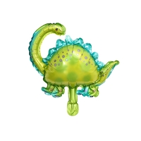 Set 5 Baloane Folie Metalizata, Flippy, Figurine Dinozauri, 30 cm, Ambalaj Individual, Pai inclus, Umflare cu Aer sau Heliu, Multicolor