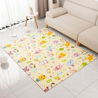 Covoras pentru Copii, Flippy, cu 2 Fete, Model Animale Marine/Exotice, din XPE+PE, Impermeabil, Antiderapant, Protectie Termica, +3 Luni, Pliabil, 180 x 200 x 1.5 cm, Multicolor