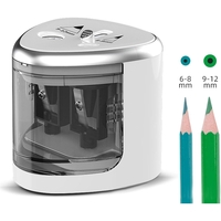 Ascutitoare Electrica cu 2 Gauri, Flippy, Gri, Baterii 4 x AA (neincluse), 7.5 x 7.5 x 7.5 cm, Gri