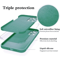 Husa de Protectie, Flippy, pentru Huawei P60 Pro, Liquid Silicone, cu Microfibra pe Interior, Protectie Antisoc, Compatibil Incarcare Wireless, Verde