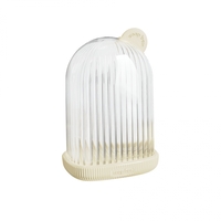 Sapuniera de Calatorie, Flippy, Suport pentru Sapun cu Scurgere a Apei, Recipient cu Capac Depozitare, Savoniera pentru Baie, 12.6x6.1x8.4cm, Crem