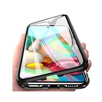 Husa de protectie Magnetic 360, Folie sticla inclusa, pentru Apple iPhone 7 Plus, Negru