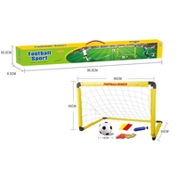 Set Poarta de Fotbal pentru Copii, Flippy, 60x90 cm, Minge, Cartonase, Pompa, Fluier, Interactiv, Distractiv, Galben