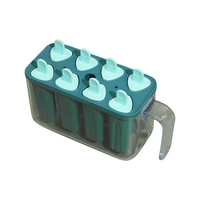 Forme de inghetata, Flippy, 8 Forme din Silicon, Forma pentru Inghetata din si Sucuri Ghetate, 13 x 10 x 6.5 cm, Albastru