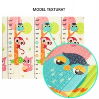 Covoras pentru Copii, Flippy, cu 2 Fete, Model Maimute/Indieni, din XPE+PE, Impermeabil, Antiderapant, Protectie Termica, +3 Luni, Pliabil, 150 x 200 x 1 cm, Multicolor