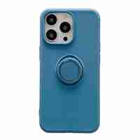 Husa protectie Flippy compatibila cu Apple iPhone 13 Mini Liquid Silicone Ring cu suport rotativ Albastru