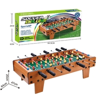 Masa de Fotbal cu Teren, Flippy, cu Picioare Scurte, 8 Manere, Tablou de Scor, 64 x 20 x 47 cm, din Lemn/Otel/ABS, Maro