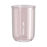 Cana de Apa pentru Clatit, Flippy, pentru Periuta de Dinti, 200 ml, 10.4 x 7.3 cm, Roz Transparent