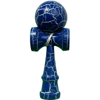 Jucarie Profesionala Kendama, Flippy, din Lemn, 18 cm, Albastru/Alb