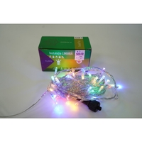 Instalatie Craciun, 55 m, 550 Led-uri ,Liniara, Multicolor, 8 jocuri de lumini, Transformator, Interconectabila, Prelungitor 5 m inclus, Fir Transparent, Flippy