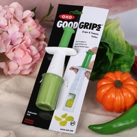 Cutit Feliator pentru Legume si Fructe mici, Flippy, Feliator pentru Rosii Cherry, Feliator pentru Masline, Ustensila de Feliat Fructe si Legume, 18 x 6,5 cm, Verde
