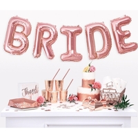 Set Baloane din Folie Metalizata, Flippy, Model Team Bride, Litere de 40 cm, Tema Iubire, Baloane Party, Ambalaj Individual, Pai Inclus, Umflare cu Aer sau Heliu, Roz