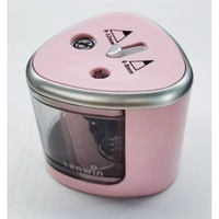 Ascutitoare Electrica cu 2 Gauri, Flippy, Gri, Baterii 4 x AA (neincluse), 7.5 x 7.5 x 7.5 cm, Roz