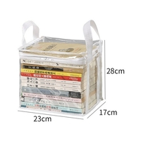 Cutie de Depozitare, Flippy, din PVC+Textil, Rezistenta la Apa, Geanta pentru Carti, 23x17x28 cm, Transparent-Alb