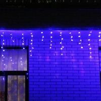 Instalatie de Craciun Flippy® Tip Franjuri, 12 m, 300 LED-uri, Interconectabila, Albastru