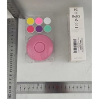 Set Pila Electrica cu Baterie, Flippy, pentru Copii si Bebelusi, din ABS, 6 Accesorii, Model cu Flori, 6.5 x 1.8 cm, Roz