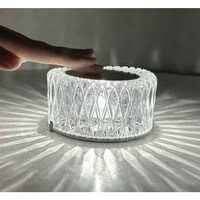 Lampa LED RGB 16, Flippy, 3 Nivele de Intensitate, Incarcare USB, 3W, Cristal Acrilic, 6x12 cm, Telecomanda, Transparent