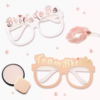 Set 10 Ochelari, Flippy, Tematica Petrecerea Burlacitelor, Model Team Bride si Bride to Be, 9 x Roz, 1 x Alb