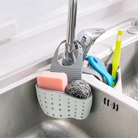 Suport Scurgere pentru Burete si Laveta de Vase Bucatarie, Flippy, Verde, Curea Reglabila, Plastic Flexibil, 15x 5x 21cm