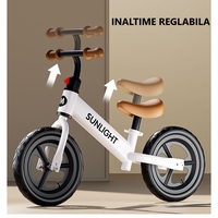 Bicicleta de Echilibru, Pentru Copii, Flippy, Fara Pedale, Cu Doua Roti, 2-6 Ani, Inaltime Reglabila, 82 x 55 x 45 cm, Alb