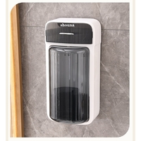 Organizator Baie, Flippy, 4 Compartimente si 1 Sertar, Rotire 360 Grade, din PP+PET, 27.5 x 16 x 11 cm, Alb/Negru