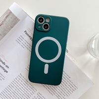 Husa MagSafe pentru Apple iPhone 13, Silicon, Protectie pentru camera, Magnetica, Incarcare Wireless,  Flippy, Verde
