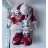 Figurina Decorativa, Pentru Craciun, Flippy, Ren, Picioare Telescopice, Inaltime Reglabila 44-54cm, Caciula cu Inimioare, Alb/Rosu