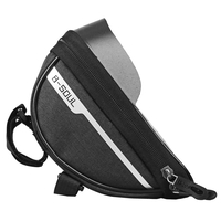 Borseta bicicleta impermeabila cu husa pentru telefon Flippy, montare pe ghidon, compatibila cu telefoane de pana la 16 cm, spatiu depozitare, 18.5x9.5 cm, negru