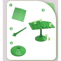 Joc Interactiv, Flippy, Broaste in Echilibru, +3 Ani, din Plastic, 50 de Pioni, Placa de Echilibru, Roata cu Pedepse, Zar, 14 x 7 x 14 cm, Verde