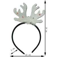 Bentita/cerc ren de Craciun, culoare negru cu gri metalic, marime standard, Flippy