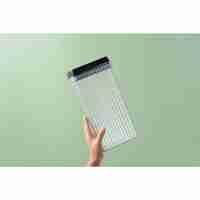 Set 5 Recipiente din Plastic, Flippy, pentru Alimente/Obiecte, Inchidere Ermetica, Textura Ondulata, 4 x 1.5l, 1 x 3.3 l, Transparent