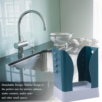 Cos de Gunoi Extensibil, Flippy, din Plastic, Reglabil, Pliabil, Versatil, pentru Bucatarie, Baie sau Birou, Cos Universal, 21x25x17 cm, Albastru Gri