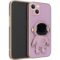 Husa de Protectie TPU 2in1, Flippy, pentru Apple iPhone 14 Plus, Astronaut cu Suport, Antisoc, Rezistenta la Impact, Protectie Camera, Mov