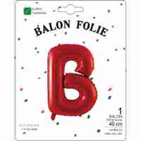 Balon Folie Metalizata Litera B, Flippy, 40 cm, Umflati cu Heliu sau Aer, Ambalaj Individual, Pai inclus, Rosu