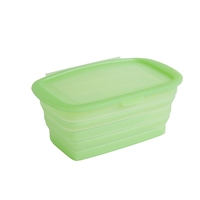 Caserola din Silicon, Flippy, Pliabila, 1L, 18.8 x 8 x 11.5 cm, Rezistenta Temperaturi Extreme, Verde