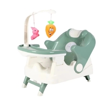 Scaun pentru Copii 2 in 1, Flippy, pentru Servit Masa si pentru Baie, Multifunctional, Pliabil, Portabil, din Plastic, Spatar Reglabil, 58 x 39 cm, Verde Deschis
