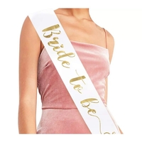 Set 10 Panglici Bride to Be si Team Bride, Flippy, din Panza, Alb/Roz