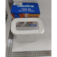 Cutie de Depozitare Alimente, Flippy, 1L, Capac Alb, din ABS+Silicon, 14.5 x 9 x 11.3 cm, Transparent