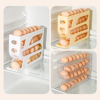 Suport Organizator pentru Oua, Flippy, pentru Frigiderul, Patru straturi,  32x20x7 cm, Transparent