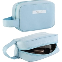 Portfard, Flippy, cu Maner, Material Impermeabil, pentru Cosmetice, 16 x 11 x 7 cm, Albastru